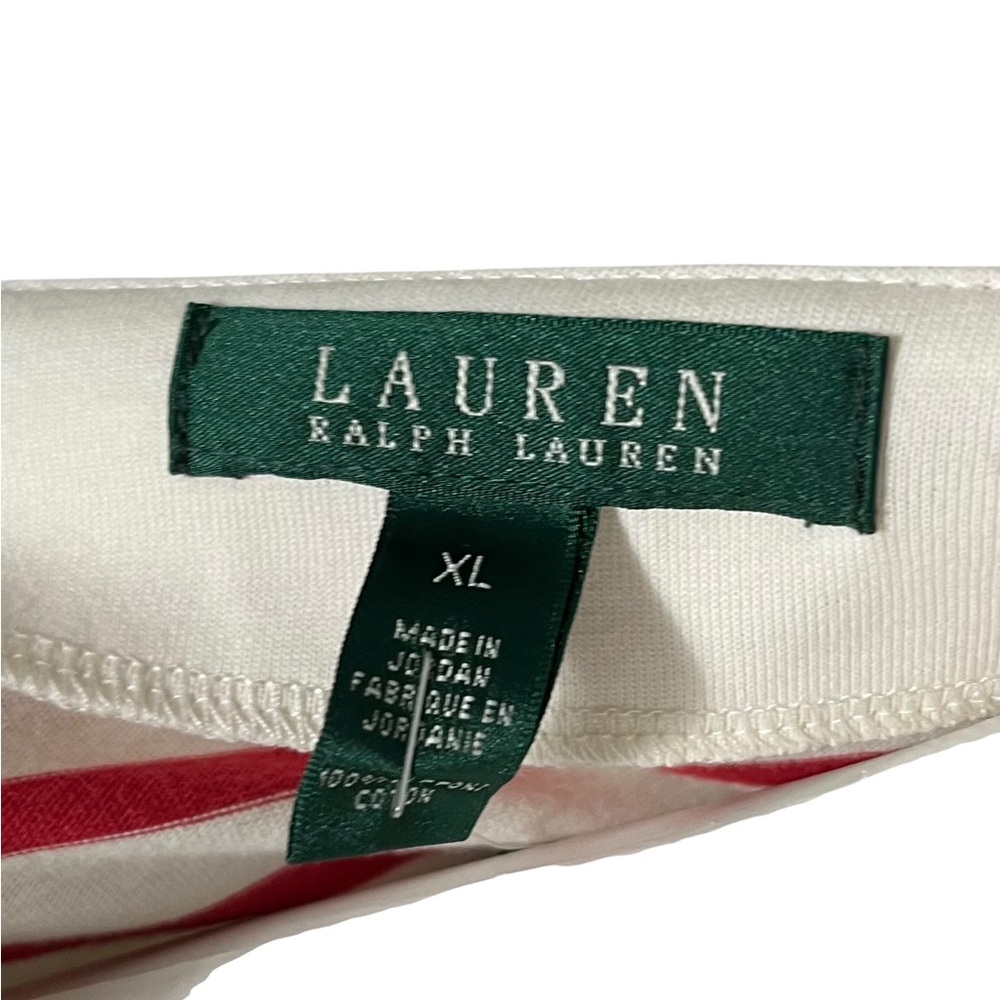 Lauren Ralph Lauren Striped Top Size X Large Red/Cream - Picture 4 of 5